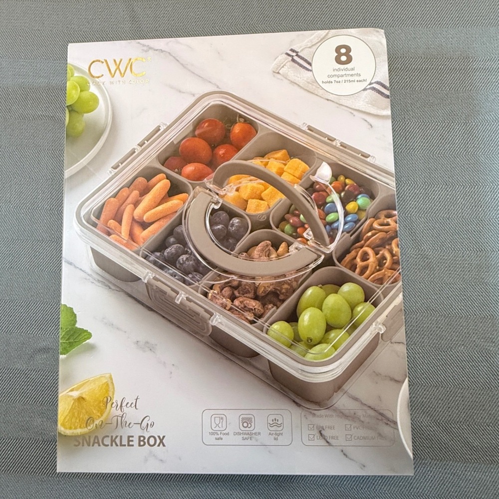 CWC Cook With Color On-The-Go Snackle Box 8 Compartment Travel Snack Container